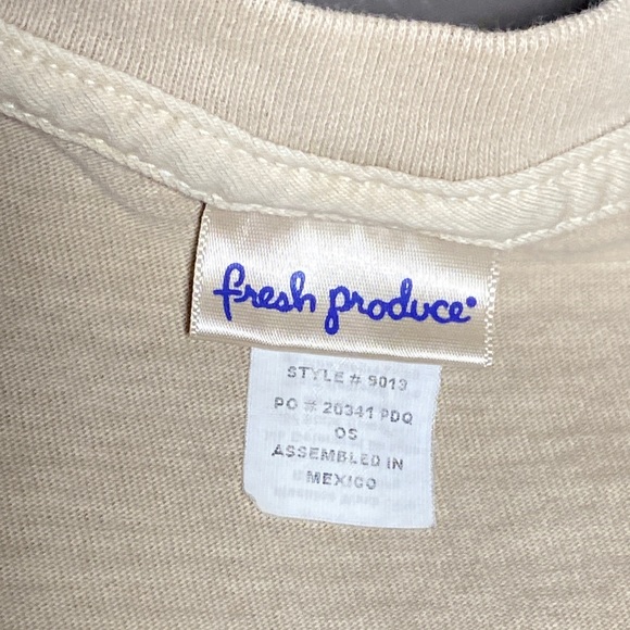 Fresh Produce Pigment-Dyed Over-Sized Cropped Short Sleeve V-Neck Tee - Picture 2 of 5